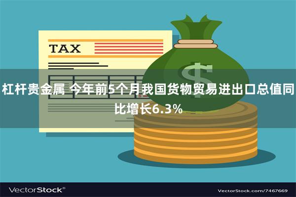 杠杆贵金属 今年前5个月我国货物贸易进出口总值同比增长6.3%