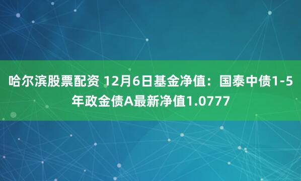 哈尔滨股票配资 12月6日基金净值：国泰中债1-5年政金债A最新净值1.0777