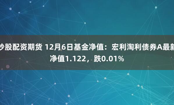 炒股配资期货 12月6日基金净值：宏利淘利债券A最新净值1.122，跌0.01%