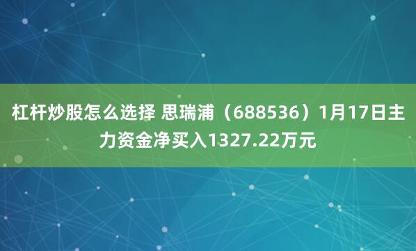 杠杆炒股怎么选择 思瑞浦（688536）1月17日主力资金净买入1327.22万元