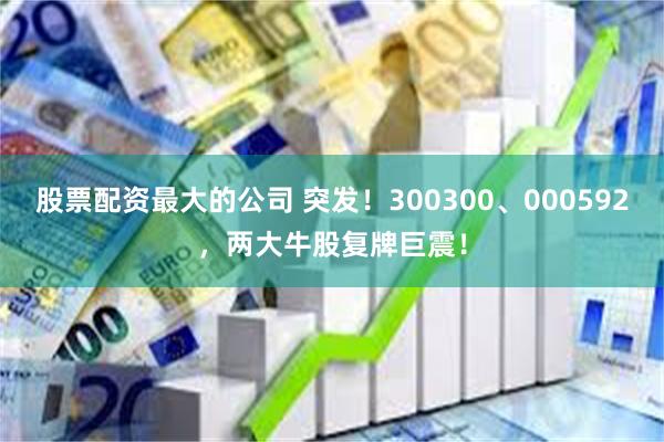 股票配资最大的公司 突发！300300、000592，两大牛股复牌巨震！
